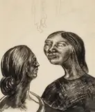 Two Women by Joy Hester, c.1941, pencil and ink on paper, sold Oct 2023