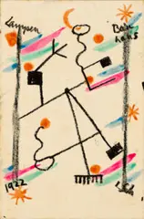 Karte Zum Laternenfest by Lothar Schreyer, 1922, lithograph and watercolour on paper, offered Dec 2023