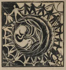 Völkerbund (League Of Nations) by Ludwig Hirschfeld-Mack, 1920, woodcut on paper, offered Dec 2023