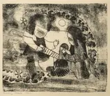 Spielende Kinder (Children Playing) by Ludwig Hirschfeld-Mack, 1923, monoprint on paper, sold Dec 2023