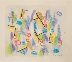 Colour Composition by Ludwig Hirschfeld-Mack, c.1940s, coloured pencil on paper, sold Dec 2023