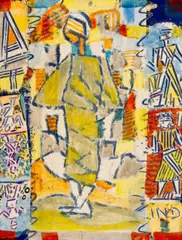 Abstract Composition by Ludwig Hirschfeld-Mack, 1959, VERSO: UNTITLED, 1964 oil on cardboard, sold Dec 2023