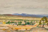 Stawell by Ludwig Hirschfeld-Mack, c.1950s, watercolour on paper, sold Dec 2023