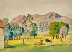 Hall’S Gap by Ludwig Hirschfeld-Mack, c.1950s, watercolour on paper, sold Dec 2023