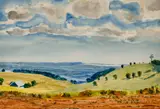 Ridge by Ludwig Hirschfeld-Mack, c.1950s, watercolour on paper, sold Dec 2023