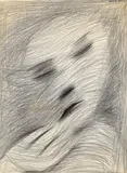 Metamorphosis Of A Face I by Charles Blackman, 1962, charcoal on paper, offered Feb 2024