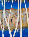 Shoalhaven Riverbank by Arthur Boyd, oil on board, sold Feb 2024