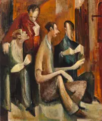Smoko In Hardware Street by Peter Graham, 1947, oil on canvas, sold Feb 2024