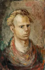 Self Portrait by Peter Graham, 1948, oil on canvas, sold Feb 2024
