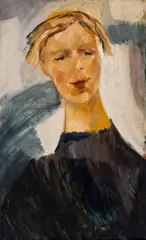 Portrait Of A Woman News Vendor by Peter Graham, 1947, oil on canvas, offered Feb 2024