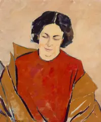 Portrait Of A Woman In Red by Arnold Shore, 1931, oil on canvas, sold Feb 2024