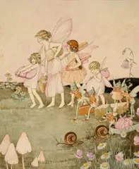 Fairies And Elves by Ida Rentoul Outhwaite, ink and watercolour on paper, sold Feb 2024