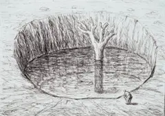 Dream by Peter Booth, 1986, ballpoint pen on paper, sold Feb 2024