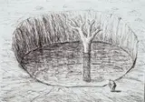 Dream by Peter Booth, 1986, ballpoint pen on paper, sold Feb 2024