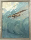 Bréguet 19 - Lorraine by Paul Lengellé, Gouache, sold Nov 2024