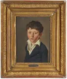 Portrait d'Alphonse Caron à l'âge de dix ans by Louis-Léopold Boilly, Toile, annotée sur le châssis " Alphonse Caron à l'âge de dix ans par boily (sic) ", sold Nov 2024