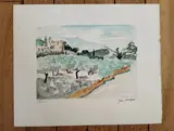 Maison aux cyprès by Yves Brayer, Lithographie en couleur, sold Feb 2024
