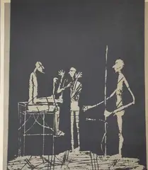 Personnages by Louis Cane, 1989, Lithographie sur toile, sold Feb 2024