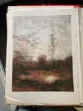 Paysage de campagne automnal by Bernard Gantner, Lithographie en couleur sur japon nacré, sold Feb 2024