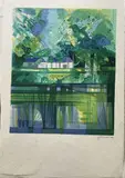 Paysage printannier by Camille Hilaire, Lithographie en couleur sur japon nacré, sold Feb 2024