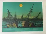 Soleil levant" by Jean Carzou, 1975, Lithographie en couleur, sold Feb 2024