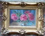 Pivoines by Renée Mourgue Vaquier, Pastel, sold Jan 2024