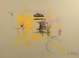 Composition by Georges Mathieu, Gouache et fusain sur papier, sold Jun 2014
