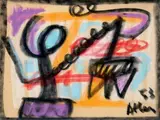 Composition by Jean-Michel Atlan, 1953, Pastel, sold Jun 2014