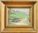 Procession dans la campagne vallonnée by Luc Barbier, Gouache, sold Sep 2025
