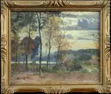 Paysage d'automne by Eugène Villon, Aquarelle, sold Sep 2025