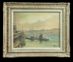 Lyon, La Saône et les clochers de Saint-Nizier by Yvonne Récamier, Aquarelle, sold Sep 2025