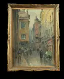 Ruelle dans le vieux Lyon by Yvonne Récamier, Aquarelle et encre (lavis) sur traits de mine de plomb, sold Sep 2025