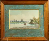 Barque sur le fleuve by Paul Seignon, Aquarelle, sold Sep 2025