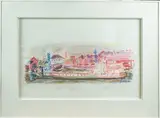 Péniche amarrée by Jean Fusaro, Pastel, sold Sep 2025