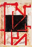 Carré noir 90, Série des Stèles by Michel Blais, Technique mixte sur rhodoïd et collage, sold Sep 2023