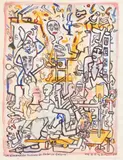 La dimensión humana de Federico Galaxi by Ricardo Mosner, 1990, Aquarelle gouachée et encre, sold Sep 2023