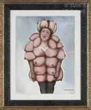 La femme aux seins [Artémis d'Ephèse] by Michel Parré, 1983, Gouache sur papier signée et datée en bas à droite Projet de, sold Mar 2025