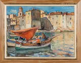 Le Port des pêcheurs, Saint-Tropez by Jean Villeri, 1925, Aquarelle sur papier, sold Mar 2025