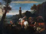 Rachel conduisant le troupeau de Laban by Pieter van Bloemen, Toile, sold Jun 2025