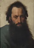 Buste d'un juif by Julius Hübner, 1834, Toile marouflée sur carton, sold Apr 2025