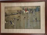 The FALLOWIELD HUNT, A CHECK by Cecil Aldin, Lithographie en couleurs, sold Jan 2026