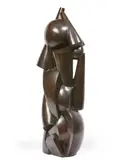 Enfant, dit aussi composition cubiste ou cones et spheres by Joseph Csaky, 1920, Bronze sculpture with black patina, sold Dec 2019