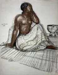 La Malgache by André Maire, 1959, Pastel signé et daté vers le haut à gauche, sold Mar 2021