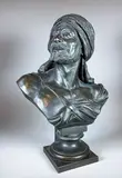 Buste de Maure by Wilhelm Giesecke, Epreuve en plâtre recouvert d'une pellicule de bronze signée sur l'épaule, sold Mar 2021