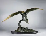 La mouette by Irénée Rochard, Epreuve en bronze à double patine brun-vert et doré nuancé, sold Feb 2021