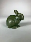 Lapin" modèle 5 by Édouard-Marcel Sandoz, Epreuve en bronze à belle patine brun-vert nuancé, sold Feb 2021