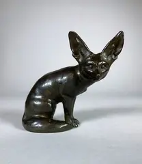 Fennec by Édouard-Marcel Sandoz, Epreuve en bronze à patine brun nuancé, sold Feb 2021
