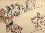 Marins déchargeant des paniers sur le quai by Mathurin Méheut, Fusain et crayon, sold Mar 2026