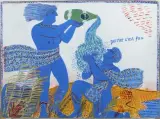 Perrier c'est fou" Projet publicitaire original Perrier by Alekos Fassianos, Gouache Circa, sold Mar 2026