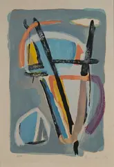 Composition by Bram van Velde, Lithographie en couleurs, sold Mar 2026